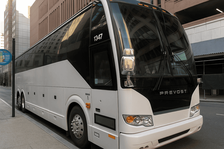 a Charlotte Minibus Company coach bus