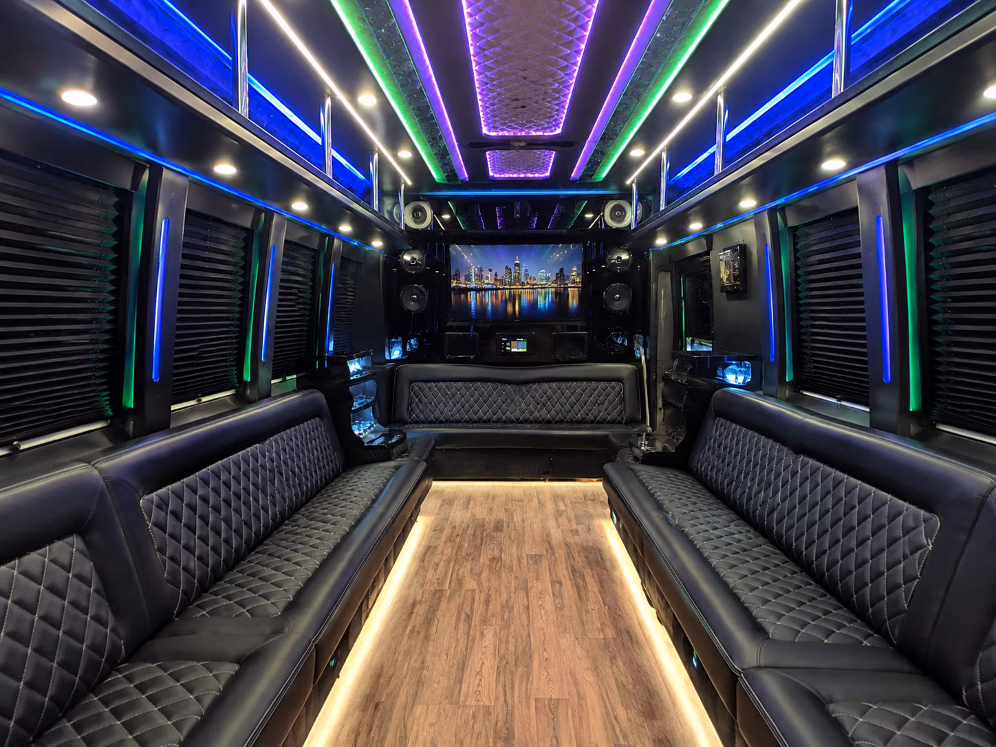 charlotte 25 passenger party bus interior