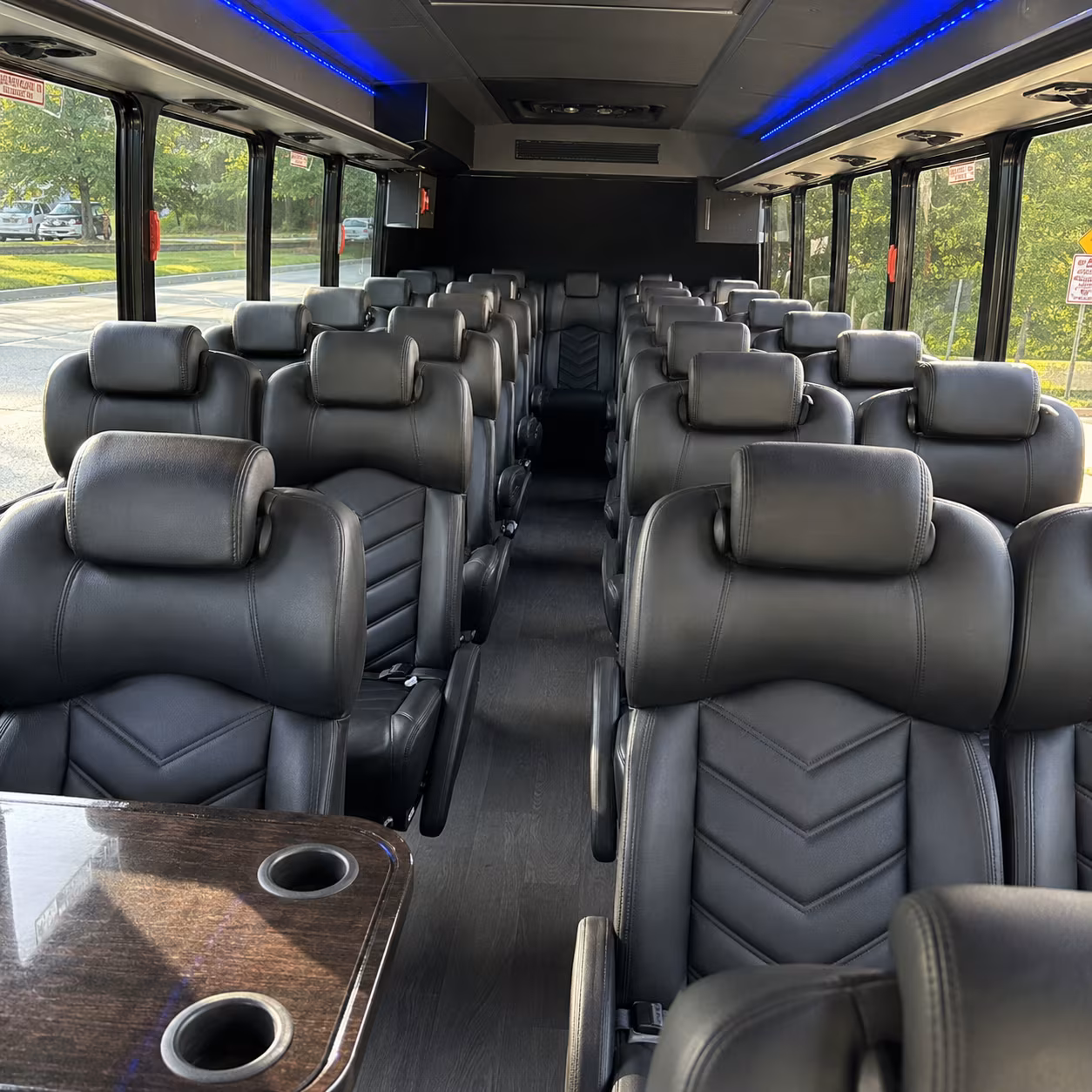 charlotte 28 passenger minibus inside