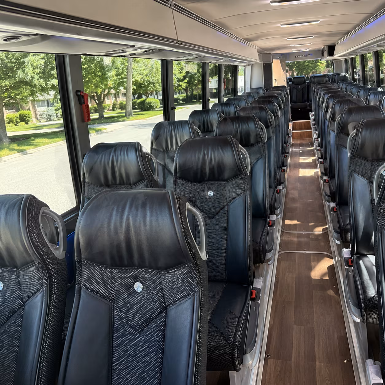 charlotte 40 passenger charter bus inside