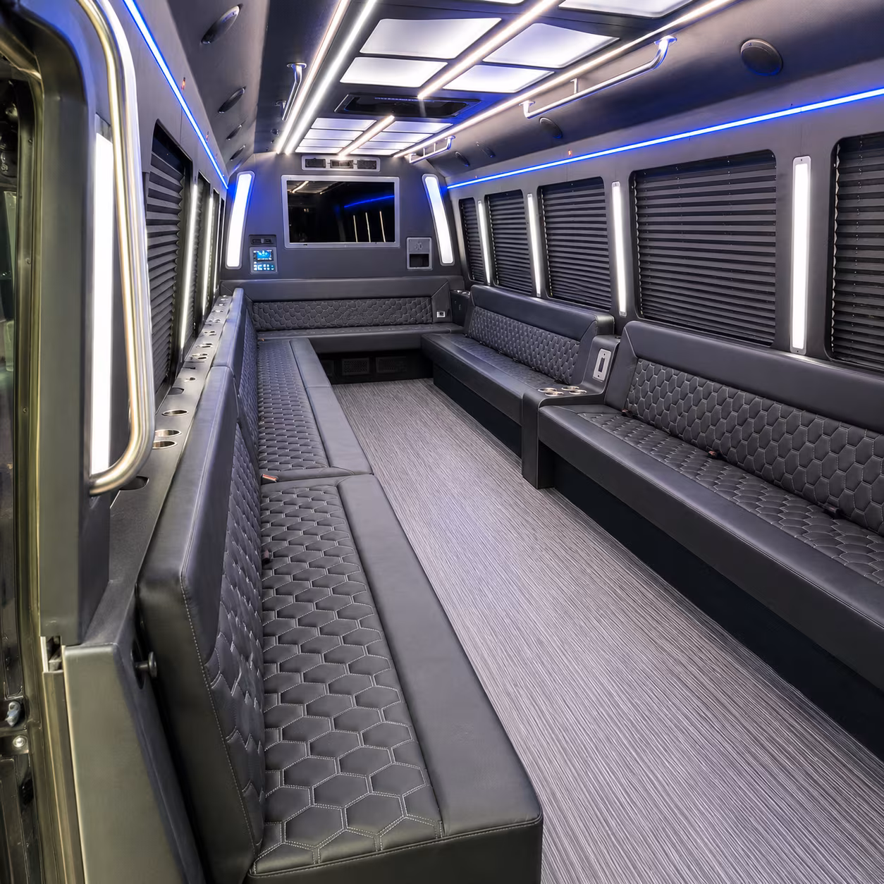 charlotte 40 passenger party bus interior