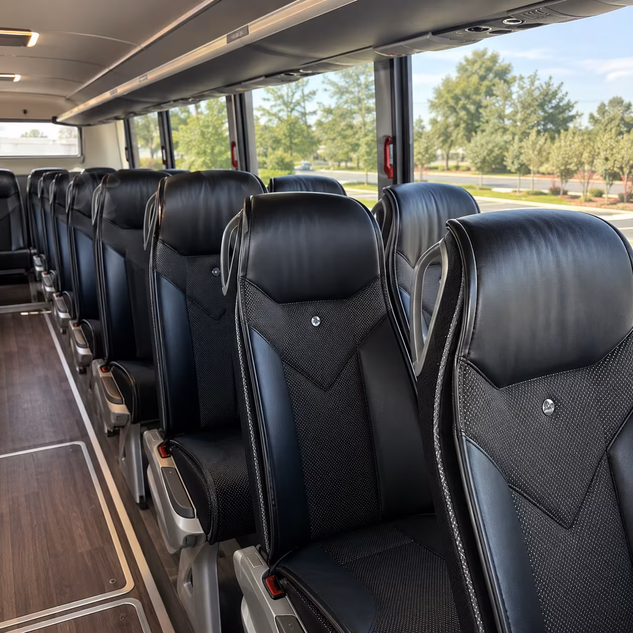charlotte 45 passenger charter bus interior