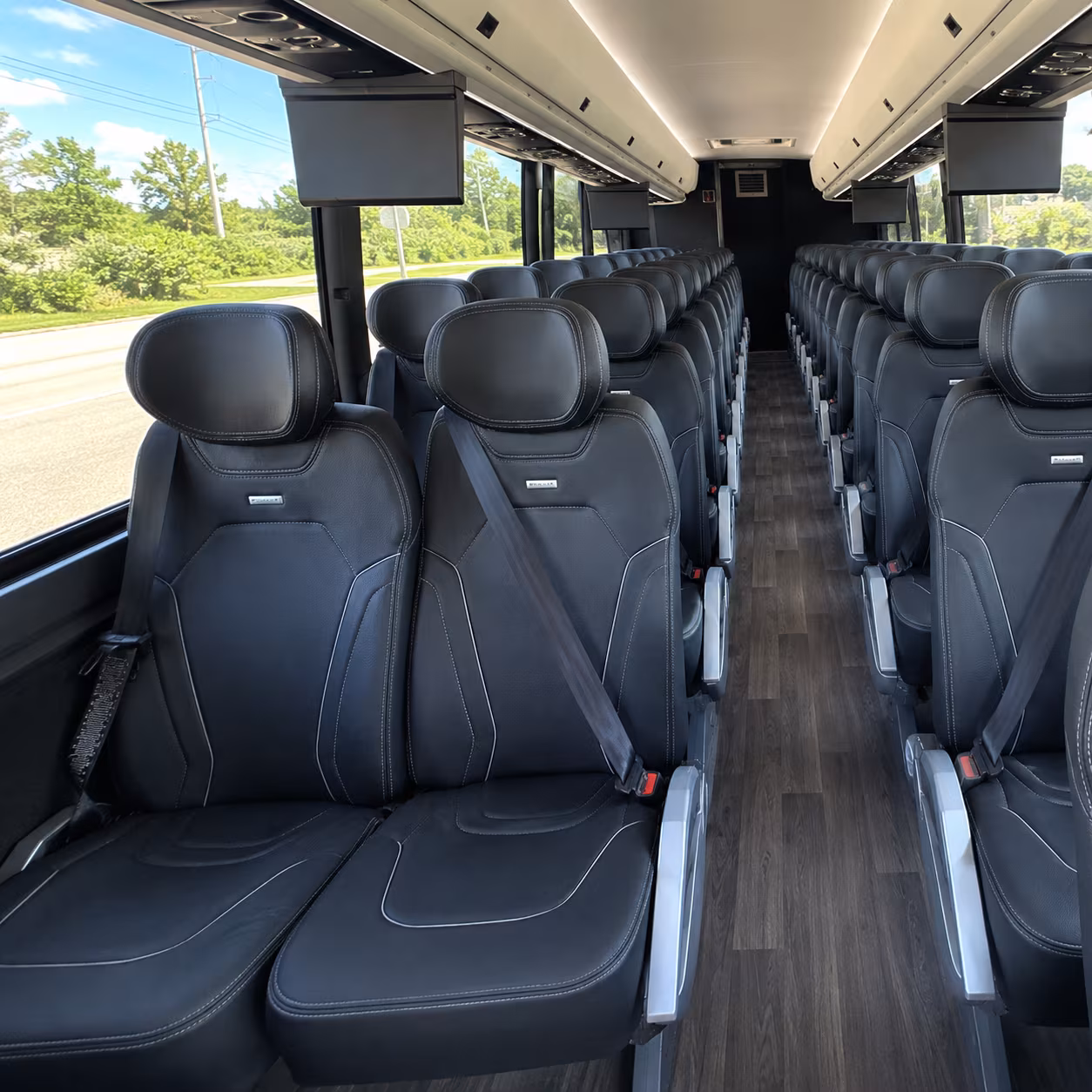 charlotte 47 passenger charter bus inside