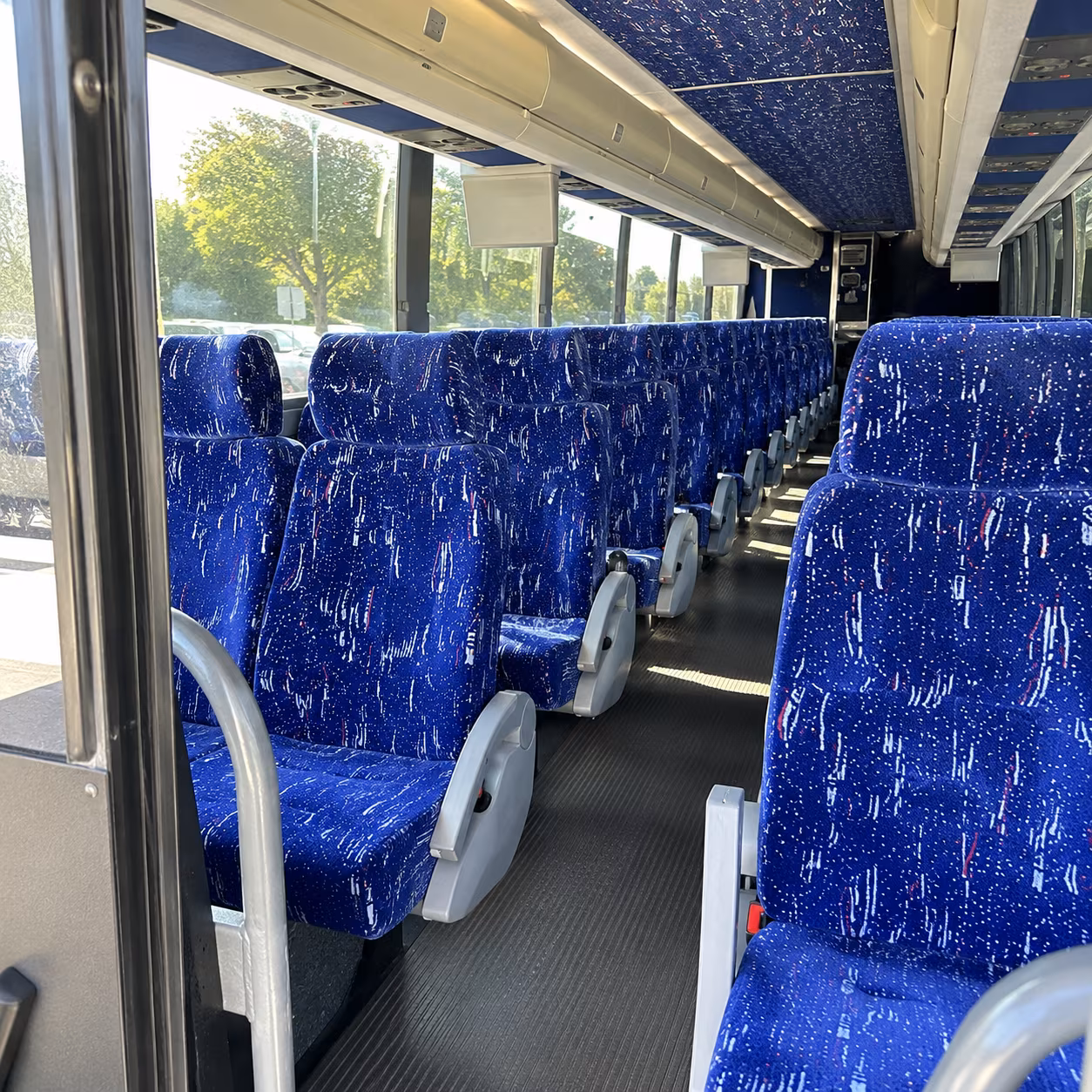 charlotte 50 passenger charter bus inside