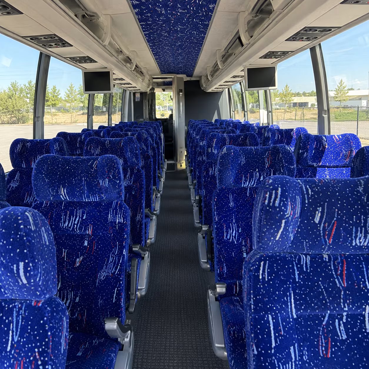 charlotte 54 passenger charter bus interior